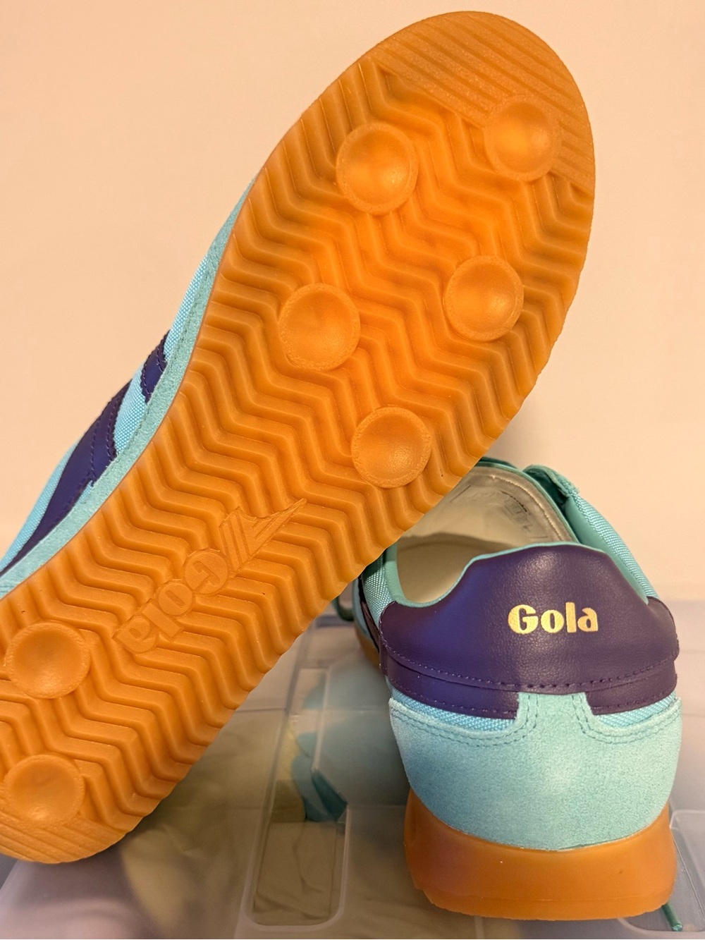 NEW Gola Tornado Women’s Sneakers. Sea mist/plum. Size 11. - Picture 3 of 3